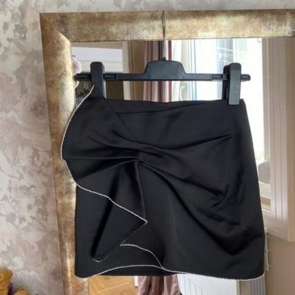 NWT ZARA SATIN RHINESTONE JEWELED MINI SKIRT - Picture 12 of 14